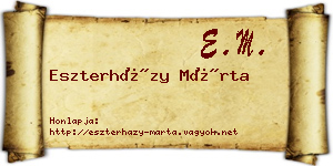 Eszterházy Márta névjegykártya